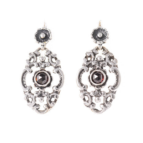 Ohrringe 925 Silber Trachtenschmuck Granat