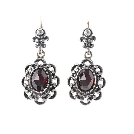 Ohrringe 925 Silber Trachtenschmuck Granat