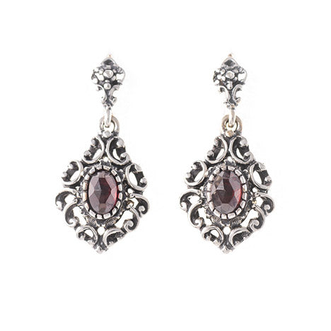 Ohrringe 925 Silber Trachtenschmuck Granat