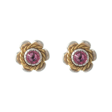 Ohrstecker 925 Silber Trachtenschmuck Zirkonia pink