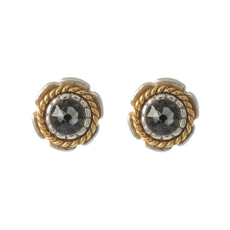 Ohrstecker 925 Silber Trachtenschmuck Zirkonia anthrazit