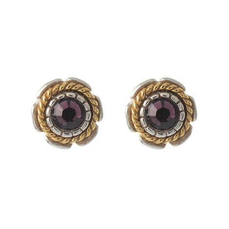 Ohrstecker 925 Silber Trachtenschmuck Zirkonia lila
