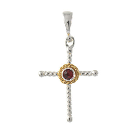 Anhänger 925 Silber Trachtenschmuck Zirkonia rot