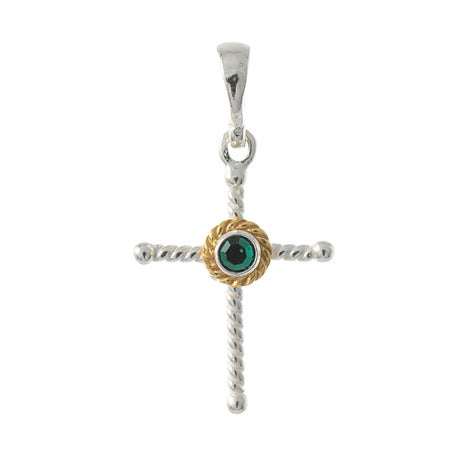 Anhänger 925 Silber Trachtenschmuck Zirkonia dunkelgrün