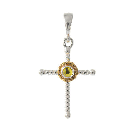 Anhänger 925 Silber Trachtenschmuck Zirkonia gelb