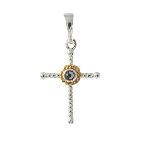 Anhänger 925 Silber Trachtenschmuck Zirkonia anthrazit