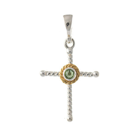 Anhänger 925 Silber Trachtenschmuck Zirkonia hellgrün