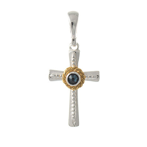 Anhänger 925 Silber Trachtenschmuck Zirkonia blau
