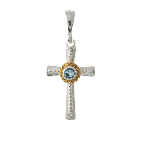 Anhänger 925 Silber Trachtenschmuck Zirkonia hellblau