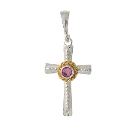 Anhänger 925 Silber Trachtenschmuck Zirkonia pink
