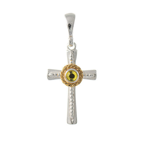 Anhänger 925 Silber Trachtenschmuck Zirkonia gelb