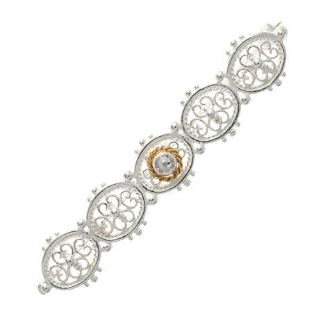 Brosche 925 Silber Trachtenschmuck Zirkonia kristall