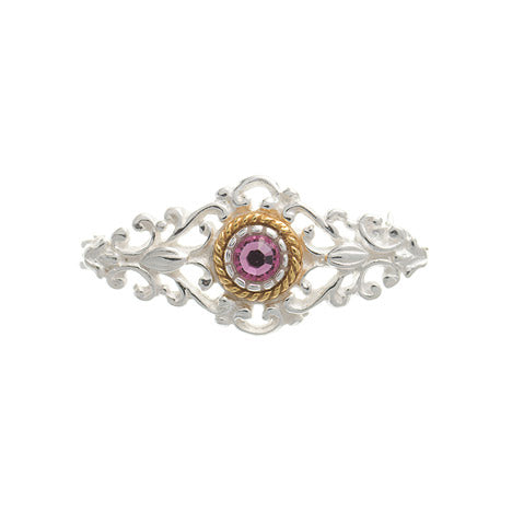 Brosche 925 Silber Trachtenschmuck Zirkonia pink