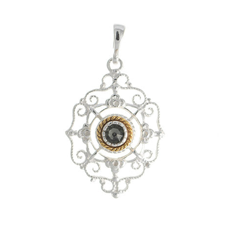 Anhänger 925 Silber Trachtenschmuck Zirkonia anthrazit