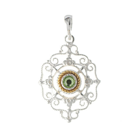 Anhänger 925 Silber Trachtenschmuck Zirkonia hellgrün