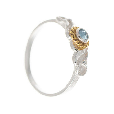 Ring 925 Silber Trachtenschmuck Zirkonia hellblau