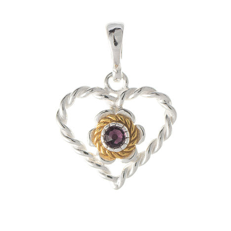 Anhänger 925 Silber Trachtenschmuck Zirkonia lila