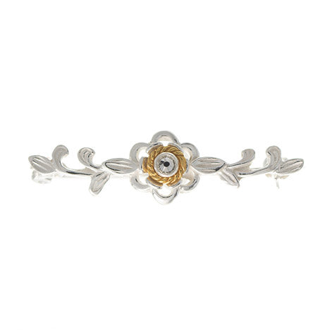 Brosche 925 Silber Trachtenschmuck Zirkonia kristall