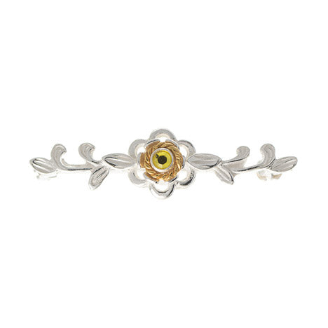 Brosche 925 Silber Trachtenschmuck Zirkonia gelb