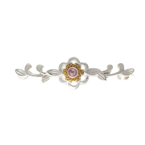 Brosche 925 Silber Trachtenschmuck Zirkonia rosa