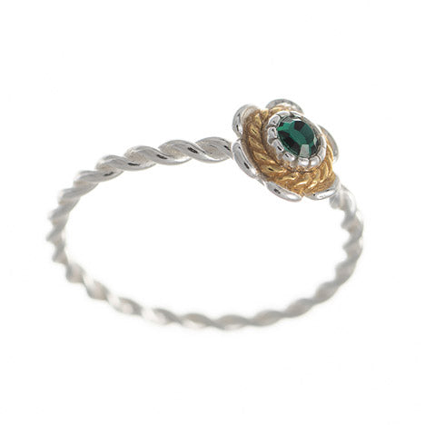 Ring 925 Silber Trachtenschmuck Zirkonia dunkelgrün