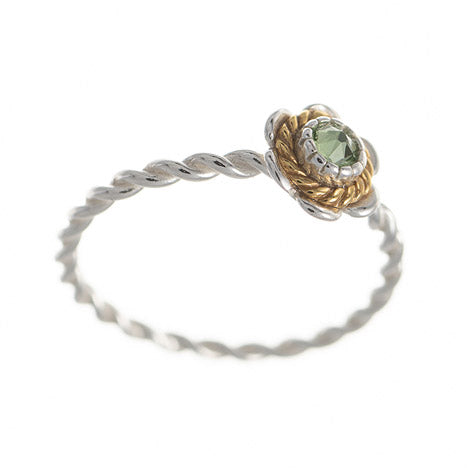 Ring 925 Silber Trachtenschmuck Zirkonia hellgrün