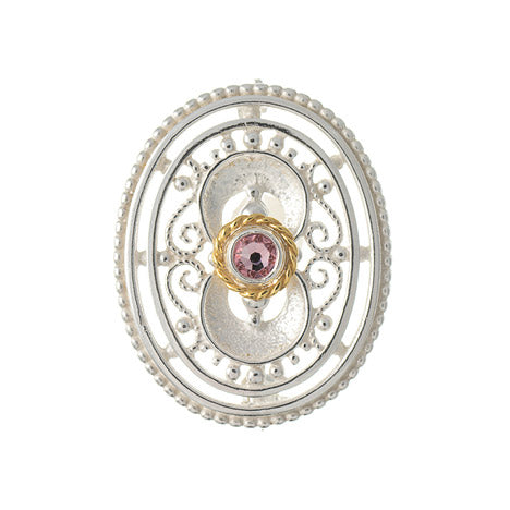 Brosche 925 Silber Trachtenschmuck Zirkonia pink