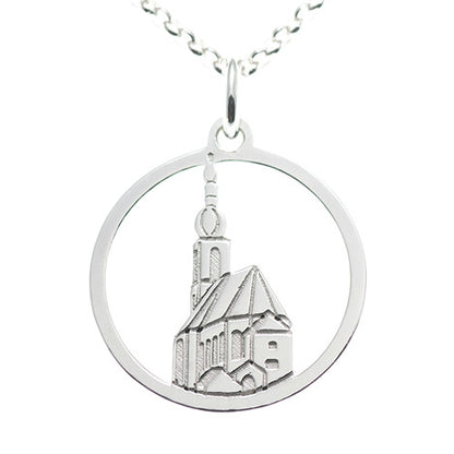 Anhänger Ramsauer Kirche St. Sebastian 925 Silber mit Kette 45cm