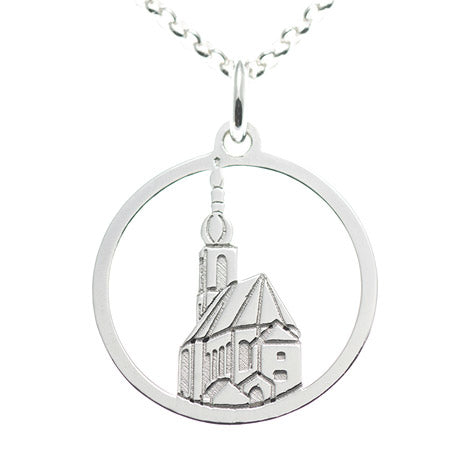 Anhänger Ramsauer Kirche St. Sebastian 925 Silber mit Kette 45cm