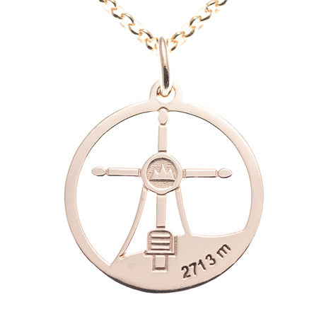 Anhänger Watzmann Mittelspitze 925 Silber rosé vergoldet mit Kette 45 cm