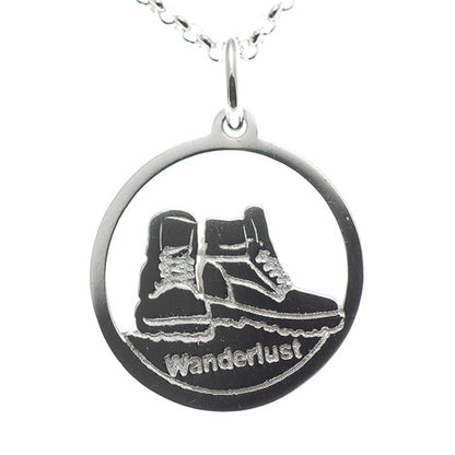 Anhänger Wanderlust 925 Silber mit Kette