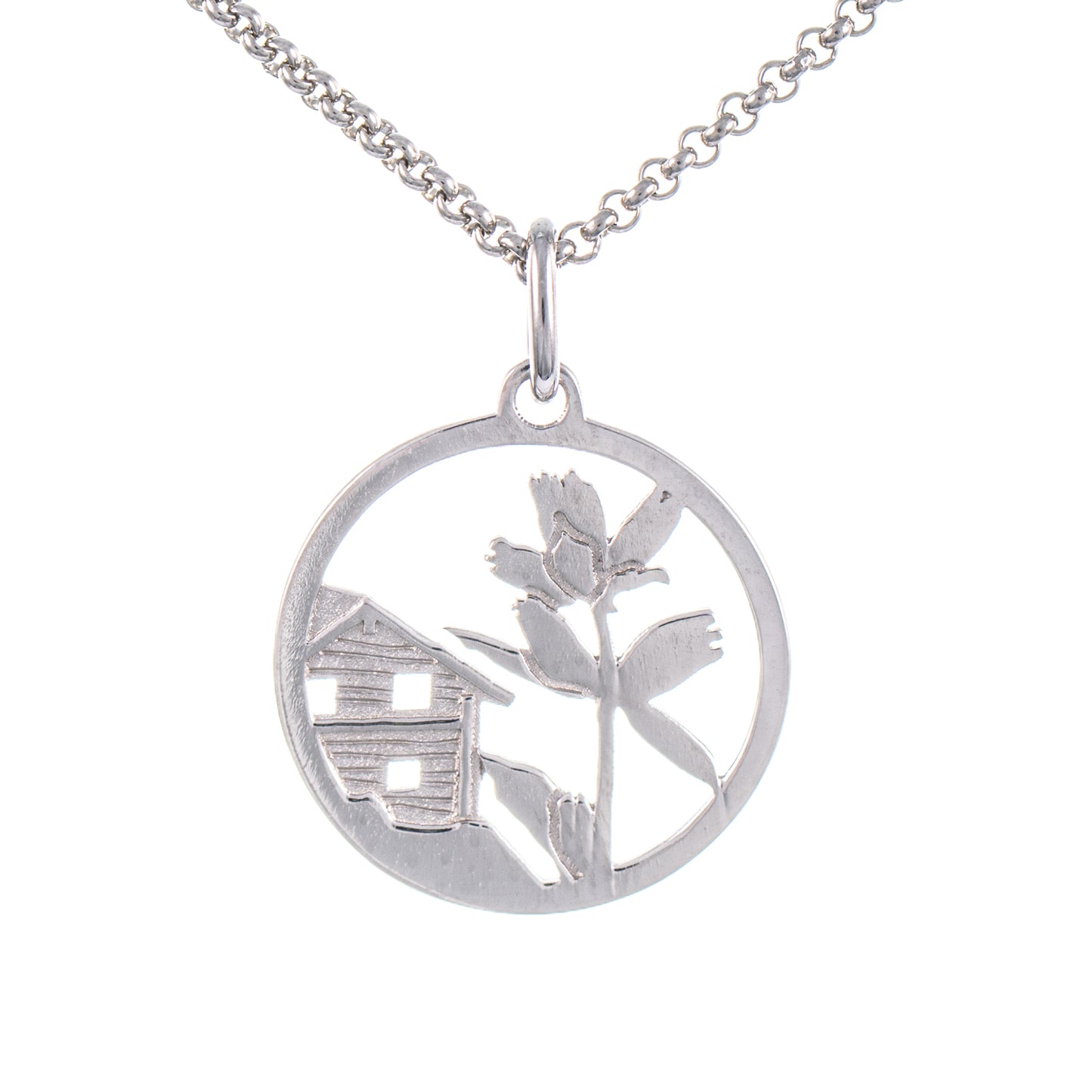 Anhänger Enzian 925 Silber mit Kette 45cm