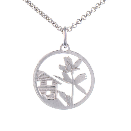Anhänger Enzian 925 Silber mit Kette 45cm