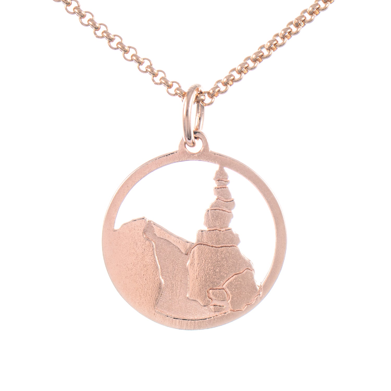 Anhänger Stoamandl Steinmännchen 925 Silber rosé vergoldet mit Kette 45cm