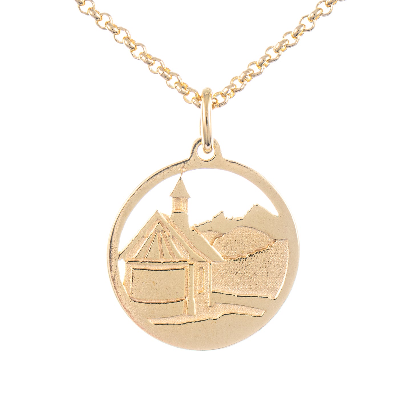 Anhänger Kirchleitnkapelle 925 Silber vergoldet mit Kette 45cm