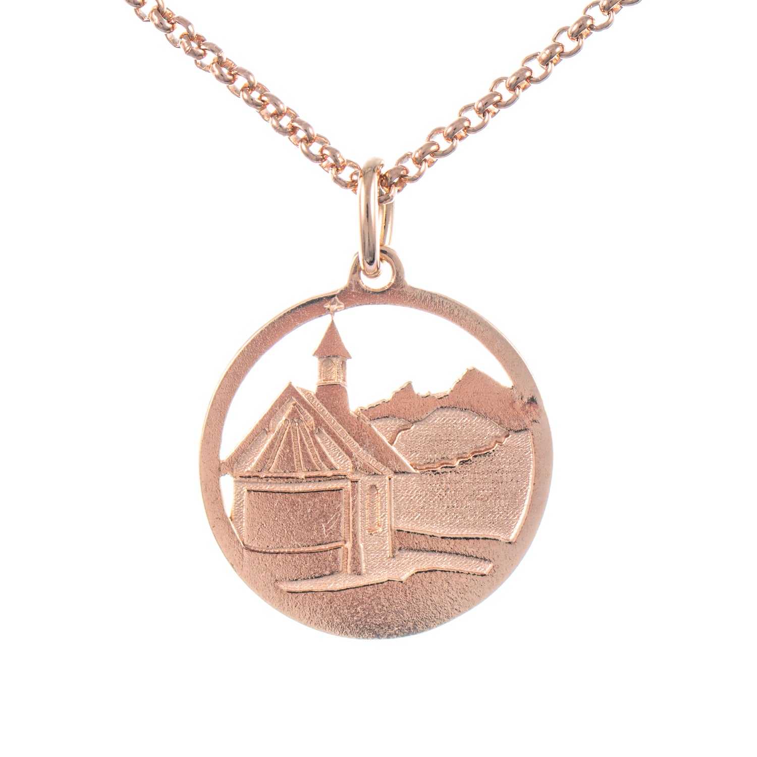 Anhänger Kirchleitnkapelle 925 Silber rosé vergoldet mit Kette 45cm
