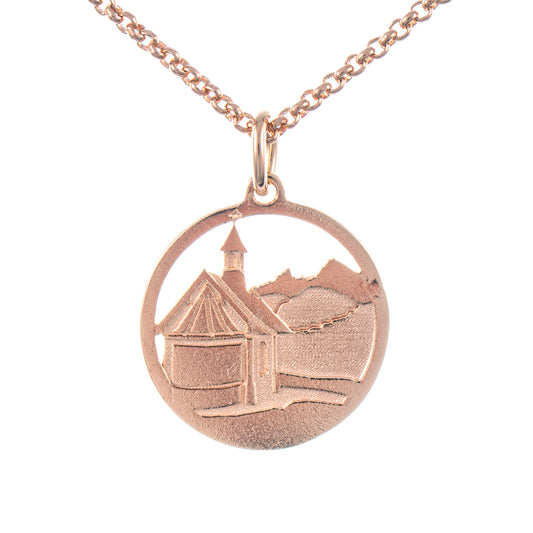 Anhänger Kirchleitnkapelle 925 Silber rosé vergoldet mit Kette 45cm