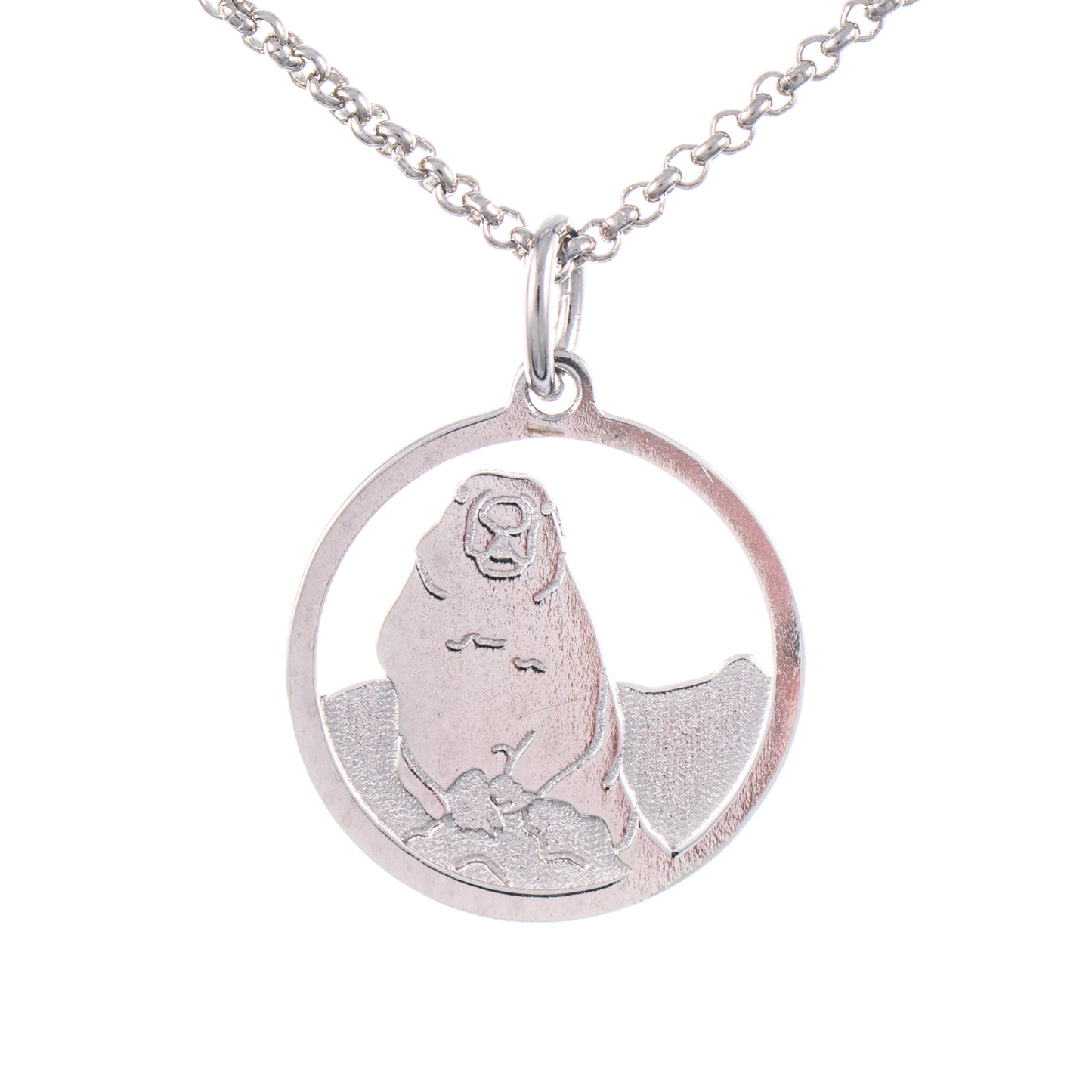 Anhänger Mankei Murmeltier 925 Silber mit Kette 45cm