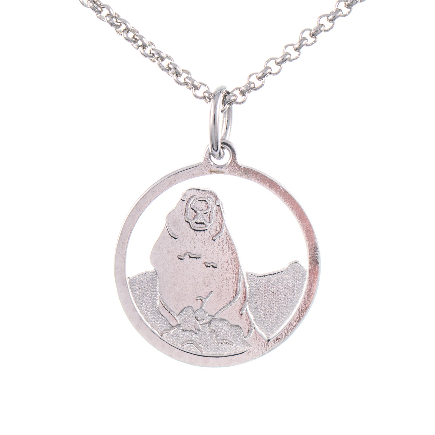 Anhänger Mankei Murmeltier 925 Silber mit Kette 45cm