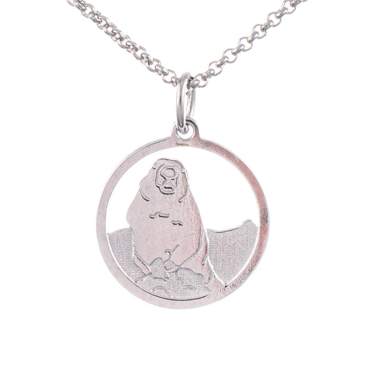Anhänger Mankei Murmeltier 925 Silber mit Kette 45cm
