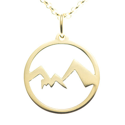 Anhänger Watzmann Berchtesgaden 925 Silber - ohne Schriftzug gelb vergoldet mit Kette 45cm