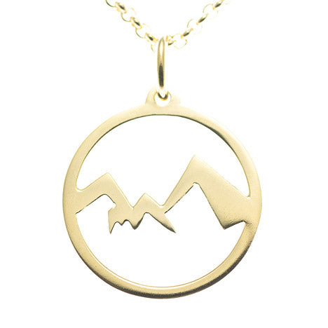 Anhänger Watzmann Berchtesgaden 925 Silber - ohne Schriftzug gelb vergoldet mit Kette 45cm