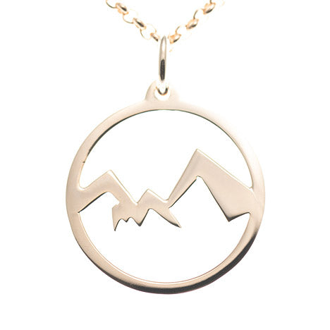 Anhänger Watzmann Berchtesgaden 925 Silber - ohne Schriftzug rosé vergoldet mit Kette 45cm