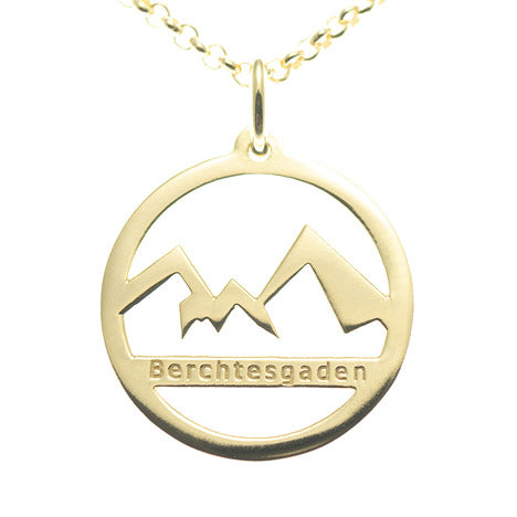 Anhänger Watzmann Berchtesgaden 925 Silber vergoldet mit Kette 45cm