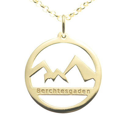 Anhänger Watzmann Berchtesgaden 925 Silber vergoldet mit Kette 45cm