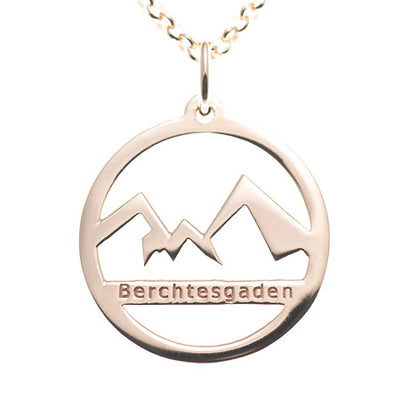 Anhänger Watzmann Berchtesgaden 925 Silber rosé vergoldet mit Kette 45cm