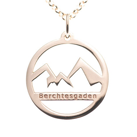 Anhänger Watzmann Berchtesgaden 925 Silber rosé vergoldet mit Kette 45cm