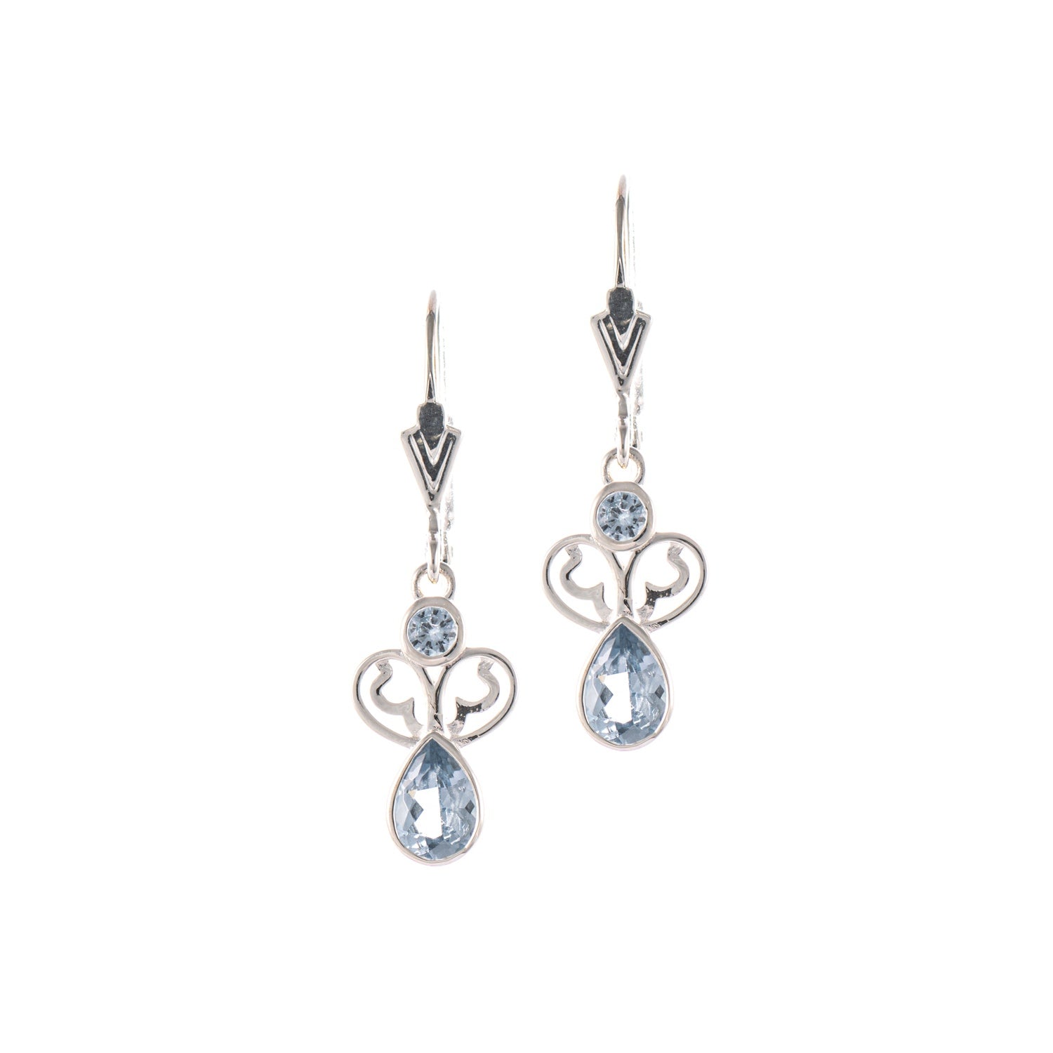 Ohrringe 925 Silber Zirkonia hellblau