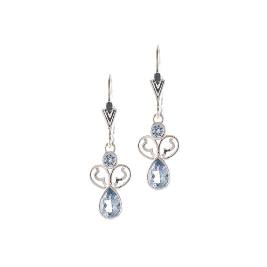Ohrringe 925 Silber Zirkonia hellblau