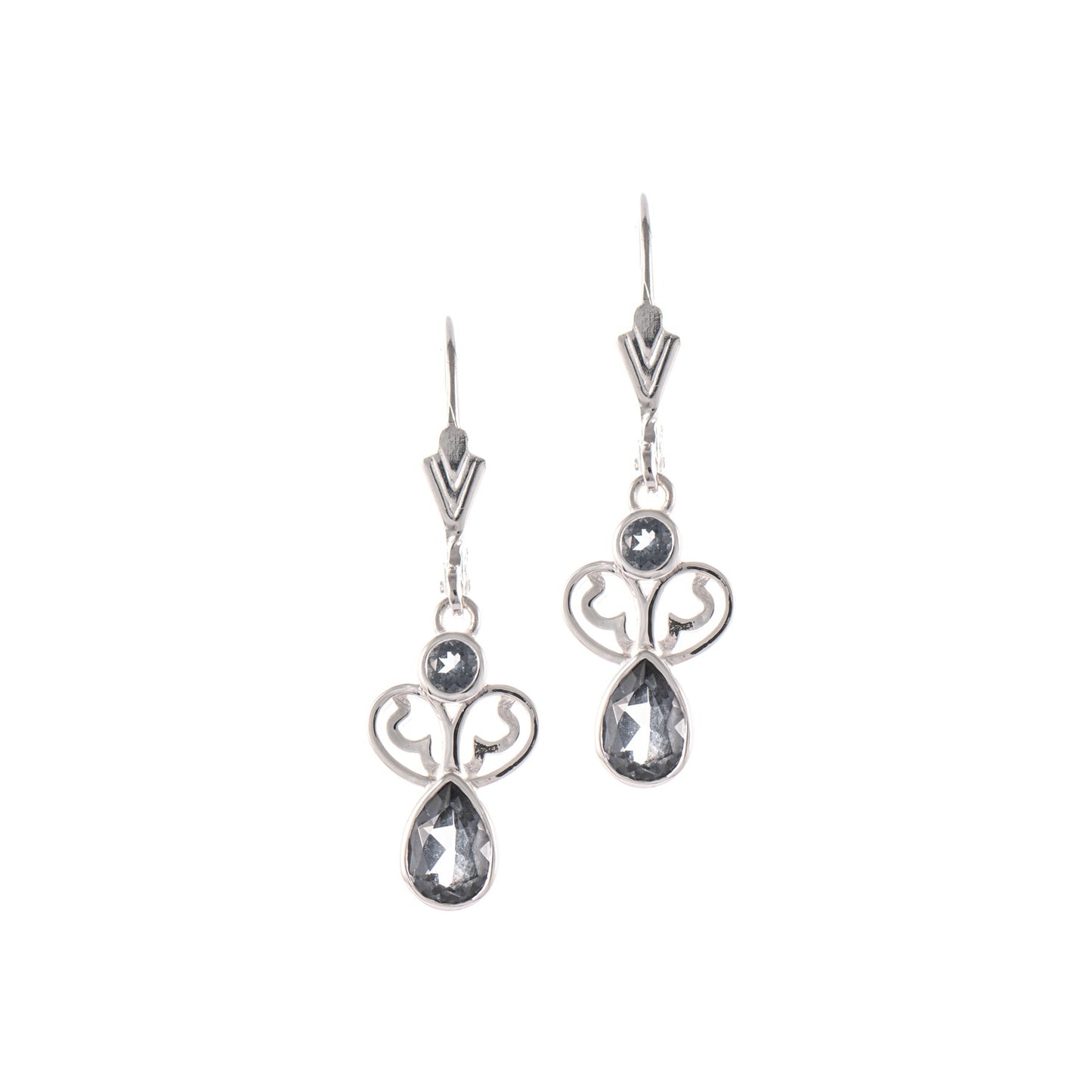 Ohrringe 925 Silber Zirkonia anthrazit